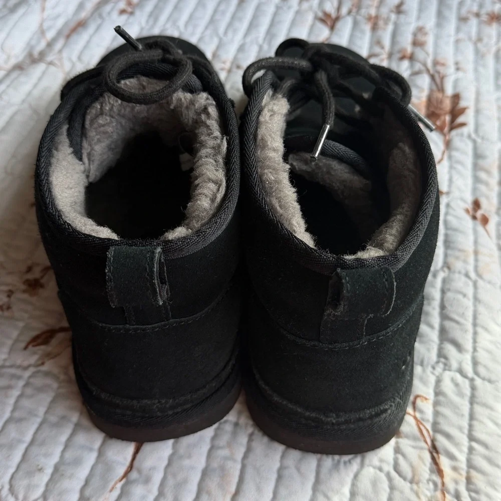 UGG Black Suede Boots with Plush Lining